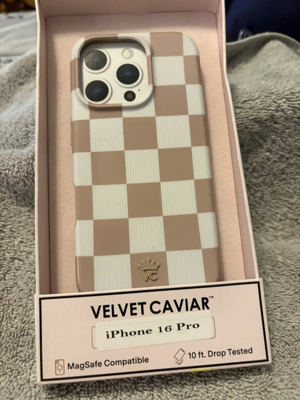 Velvet Caviar iPhone 16 Pro Case MagSafe Compatible Checkerboard New